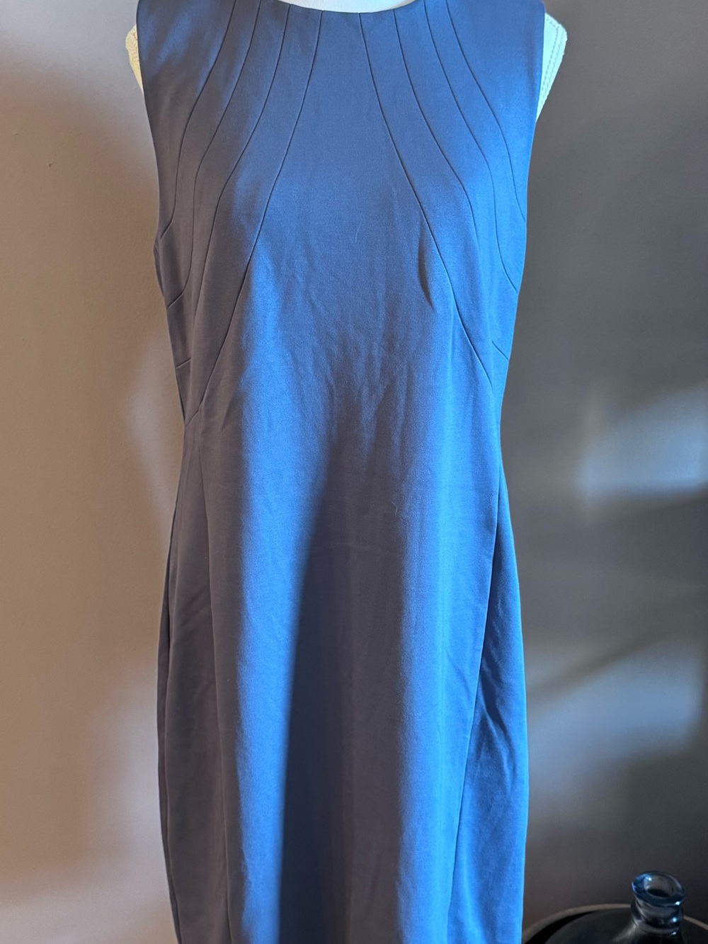 Ann Taylor Factory Slate Blue Paneled Sleeveless Midi Dress